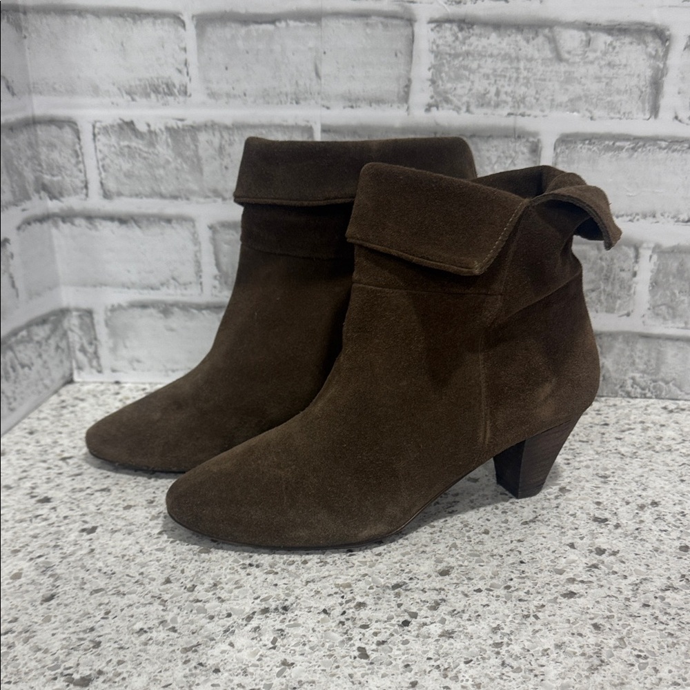 Free People Olive Green Suede Heeled Boots